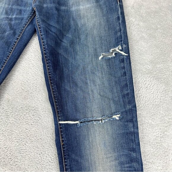 Nudie Jeans Men's 28x31 Distressed Dark Denim Jeans - Picture 10 of 13